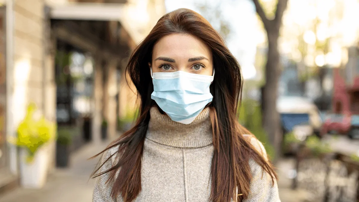 Girl with medical mask