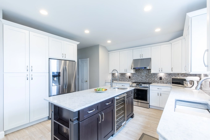 Kitchen after renovation - modern design completed on schedule